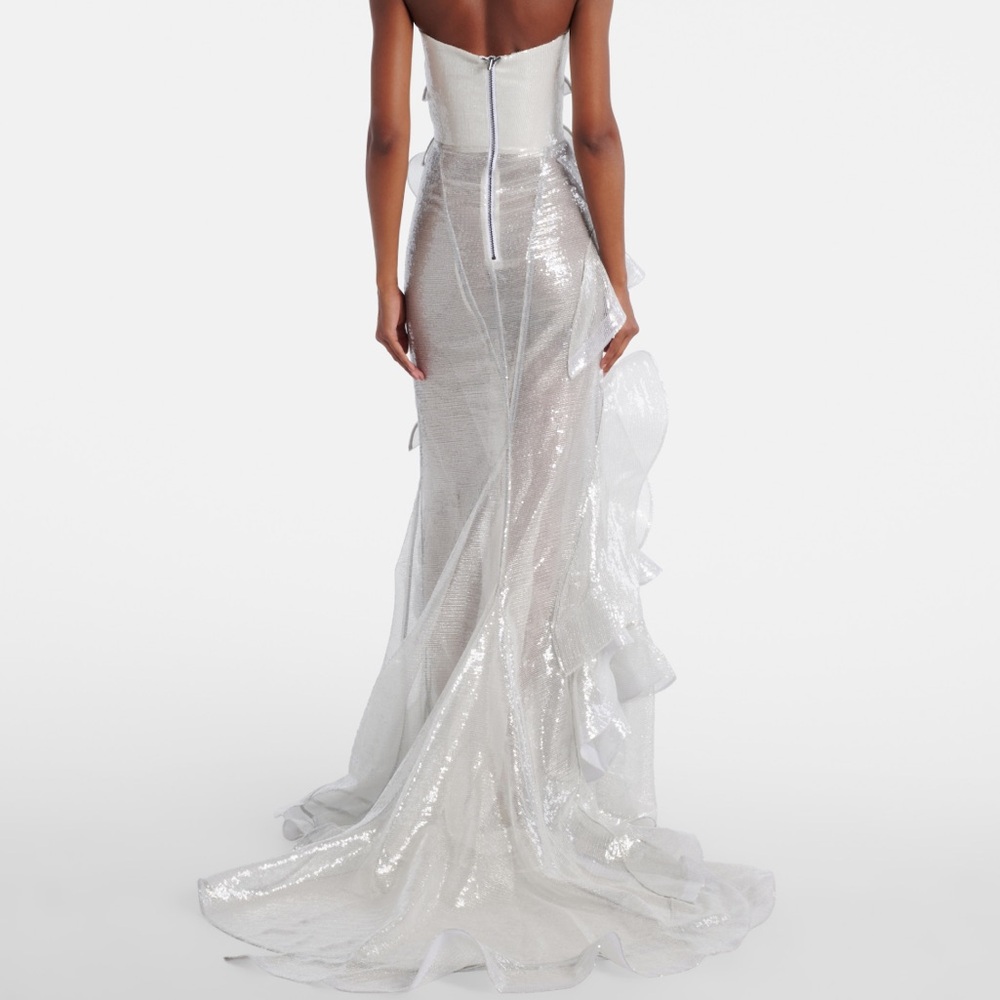 MATICEVSKI Refraction Sequin Mesh Gown size 6 US / 10 UK - bridal second look - Picture 2 of 8